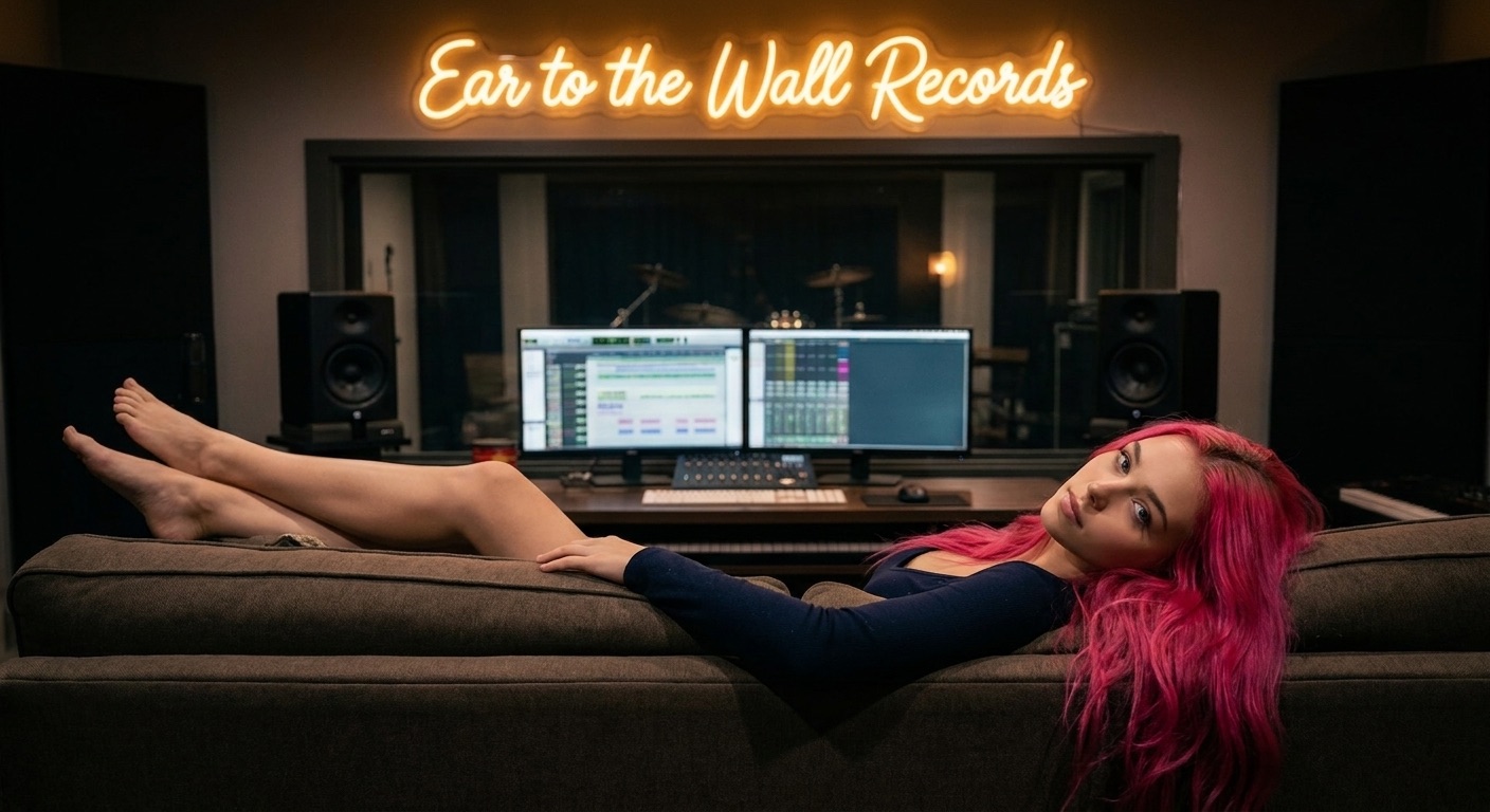 Sydney Lancaster relaxing inside the Ear to the Wall Records studio